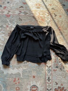 ASOS Black Off-the-Shoulder Layered Blouse